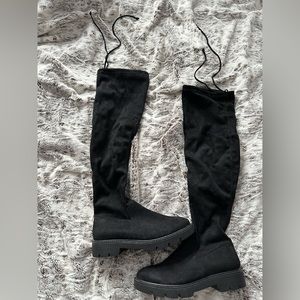 Over the knee boots with tie. Worn once. Size 7.5